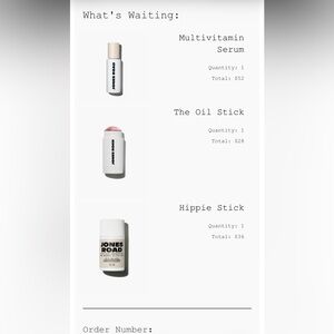Jones Road Skincare—Multivitamin Serum, The Oil Stick, Hippie Stick—new, unused